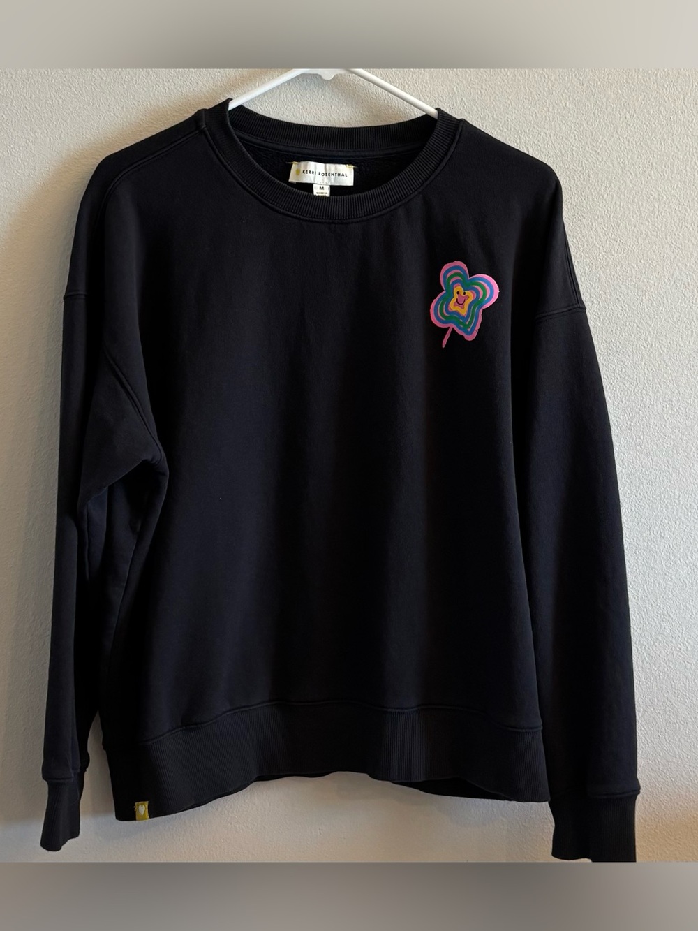 Kerri Rosenthal Black Smiley Graphic Crewneck Sweatshirt Women’s M
